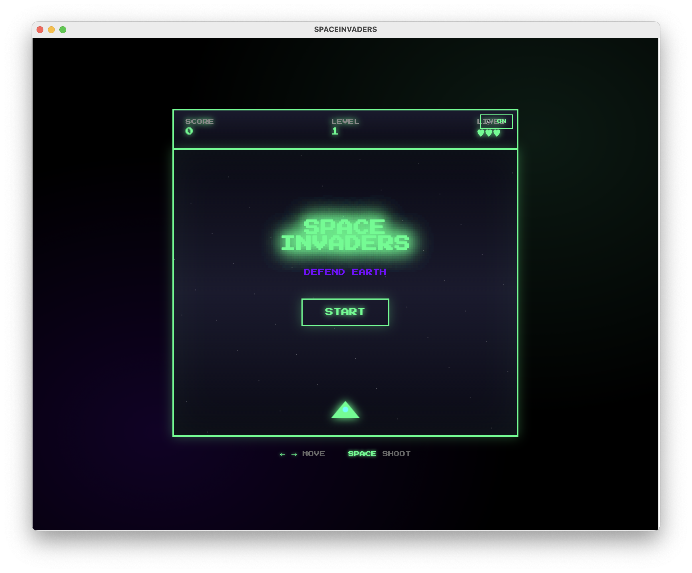 インベーダーゲーム タイトル画面